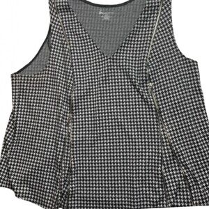Lane Bryant Sleeveless Houndstooth Top Black White EUC 22 / 24